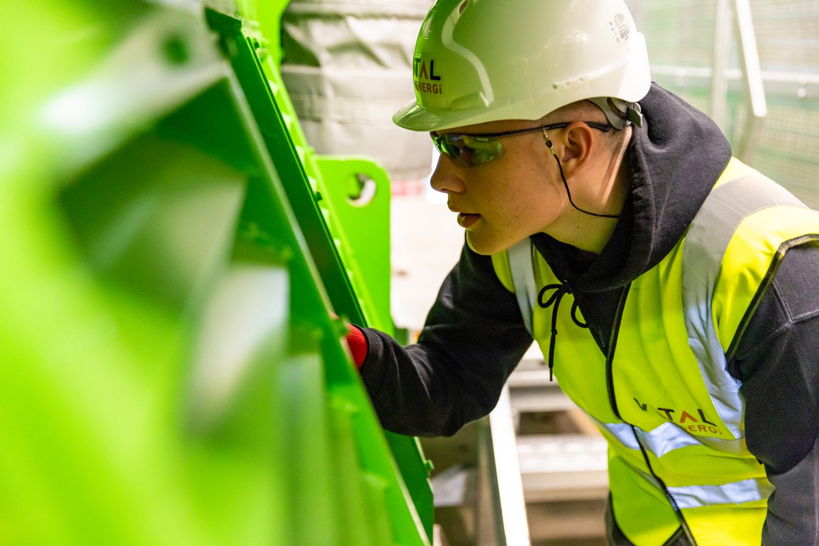 Worker in a factory production environment