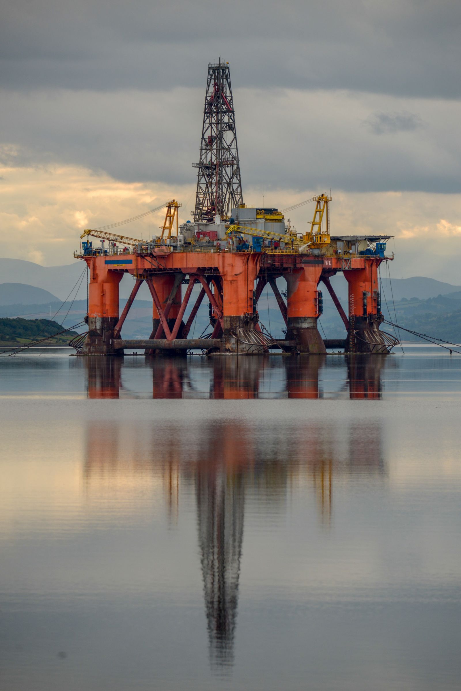 Offshore industrial platform at sea